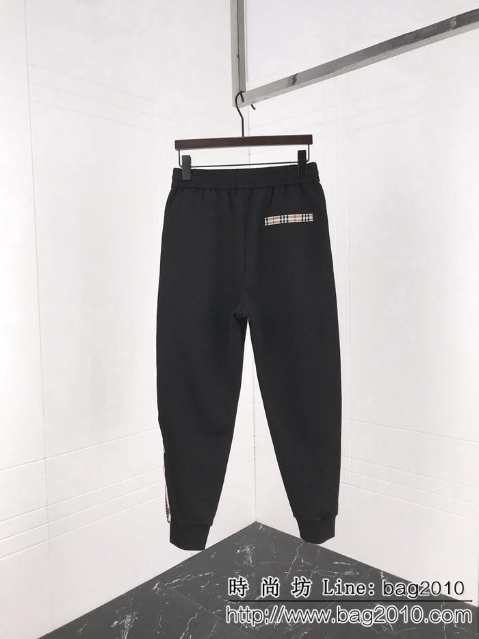 BURBERRY巴寶莉 18ss秋冬新款衛褲褲 兩側定制格子織帶 定制面料 高版本情侶款 ydi2244